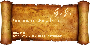 Gerendai Jordán névjegykártya